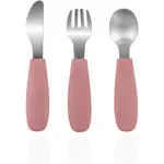 Zopa Silicone Children's Cutlery príbor 6 m+ Old Pink 3 ks