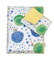 3-dielny set do postieľky s mantinelom - Púpavy modré