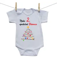 Boodyy Body s krátkym rukávom Naše 2. spoločné Vianoce 92 (18-24 mesiacov)