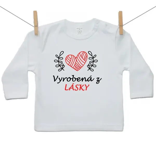 Boodyy Tričko s dlhým rukávom Vyrobená z lásky 68 (3-6 mesiacov)