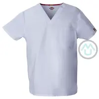 Unisex blúza V-výstrih - biela 2XL