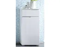 Kúpeľňová  bočná skrinka Spice, lesklá biela%