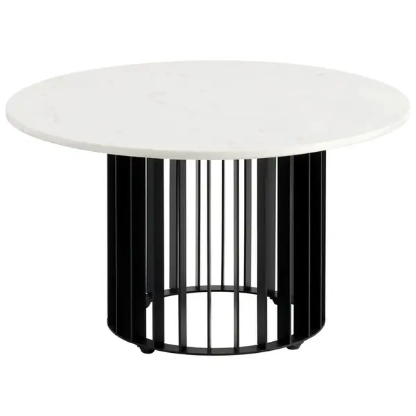 Livetastic KONFERENČNÍ STOLEK, černá, bílá, kov, kámen, 70/70/40 cm