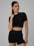Dámský bezešvý tréninkový crop top 4f černá xs/s