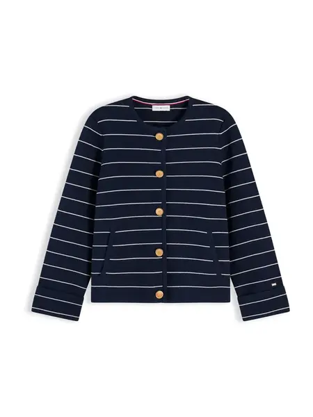 TOMMY HILFIGER Kardigán  krémová / tmavomodrá