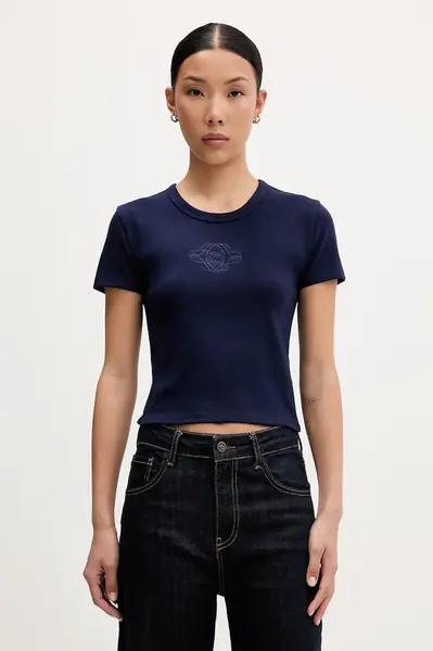 HUGO crop top dámský s bavlnou Delanor_4