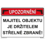 Fólie Majitel má zbraň, Samolepka, formát A5, Samolepicí