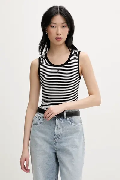 Tommy Jeans top dámské bavlněné s elastanem