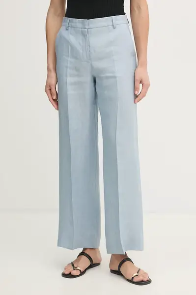 Weekend Max Mara kalhoty dámské lněné MALIZIA