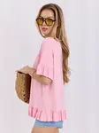 Jasnorůžová halenka oversize z viskózy