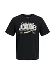 JACK & JONES Tričko  kaki / čierna / biela