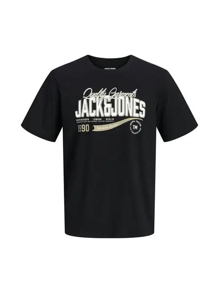 JACK & JONES Tričko  kaki / čierna / biela