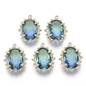 Transparent Faceted Glass Pendants