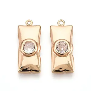 Brass Micro Pave Cubic Zirconia Pendants