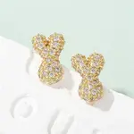 Brass Micro Pave Cubic Zirconia Stud Earrings