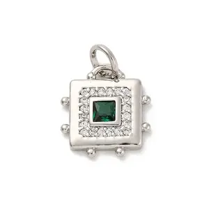 Brass Micro Pave Cubic Zirconia Pendants