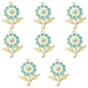 8Pcs Alloy Enamel Pendants