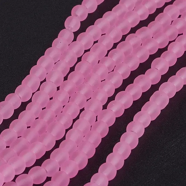 Baking Paint Transparent Glass Bead Strands
