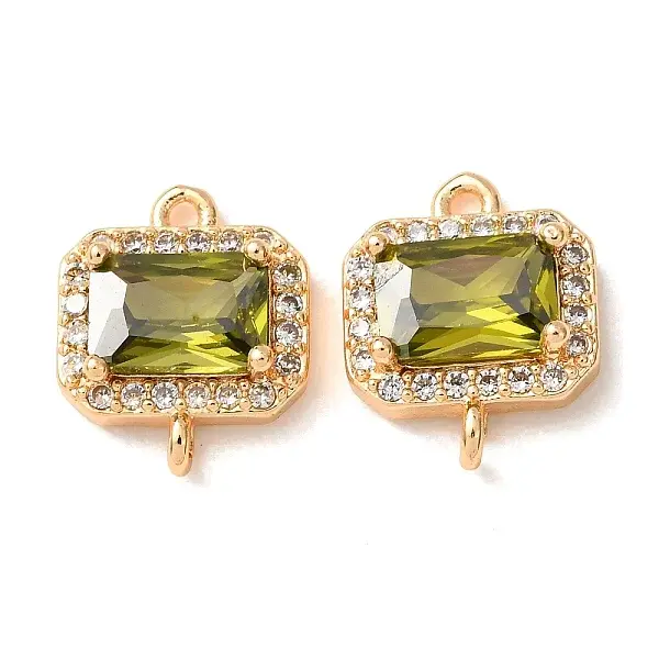 Brass Pave Cubic Zirconia Connector Charms