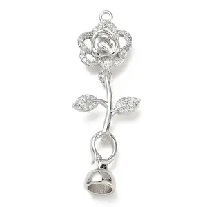 Brass Micro Pave Clear Cubic Zirconia Clasps