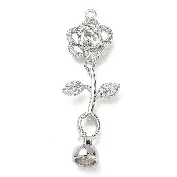 Brass Micro Pave Clear Cubic Zirconia Clasps