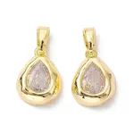 Brass Micro Pave Clear Cubic Zirconia Charms