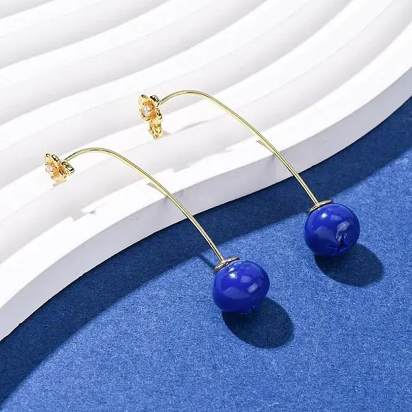 Fruit Brass Resin Stud Earrings