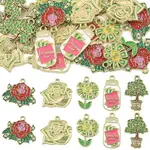 20Pcs 5 Styles Alloy Enamel Pendants
