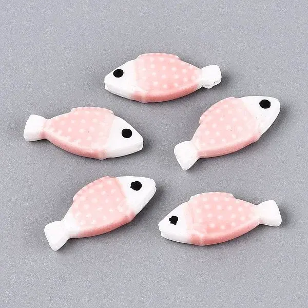 Hand Painted Fish Shaped Porcelain Beads