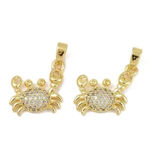Brass Micro Pave Cubic Zirconia Pendants