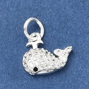 Brass Micro Pave Clear Cubic Zirconia Charms
