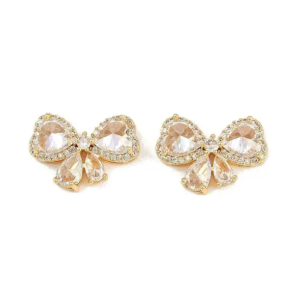 Brass Micro Pave Cubic Zirconia Beads