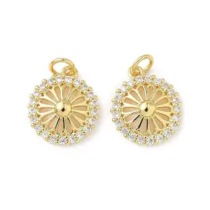 Brass Micro Pave Cubic Zirconia Pendants