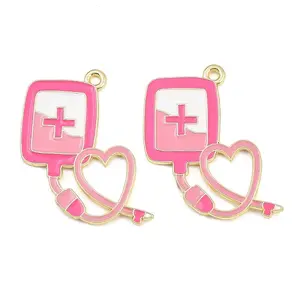 Medical Theme Alloy Enamel Pendants