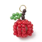 Handmade Glass Seed Beaded Apple Pendants