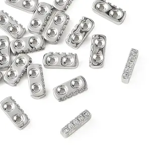 SHEGRACE Brass Micro Pave Clear Cubic Zirconia Multi-Strands Links