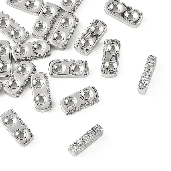 SHEGRACE Brass Micro Pave Clear Cubic Zirconia Multi-Strands Links