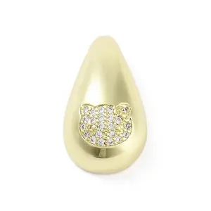 Rack Plating Brass Micro Pave Clear Cubic Zirconia Pendants