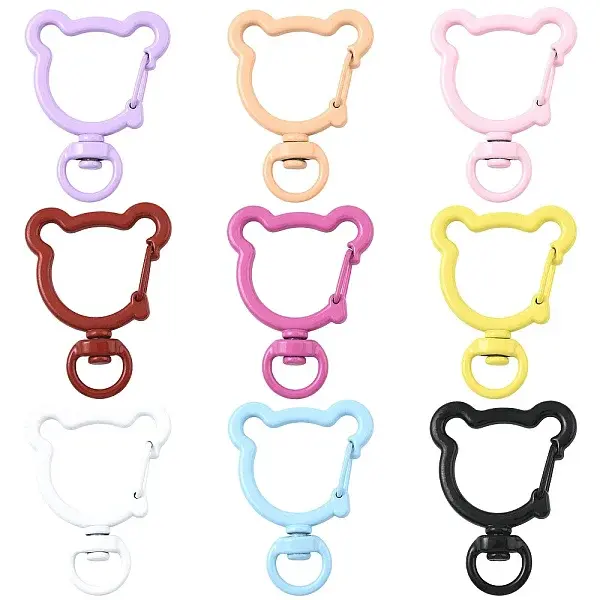 14Pcs Spray Painted Eco-Friendly Alloy Swivel Snap Hook Clasps
