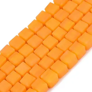 Opaque Frosted Glass Beads Strands