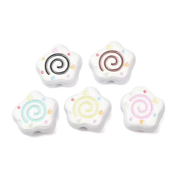 Printed Opaque Acrylic Beads