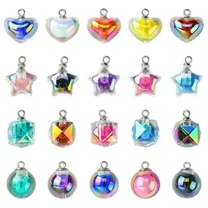 32Pcs 4 Styles AB Color Resin  Pendants