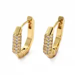 Cubic Zirconia Oval Hoop Earrings