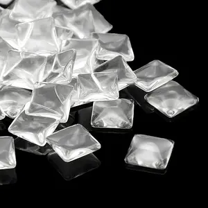 Transparent Clear Glass Square Cabochons