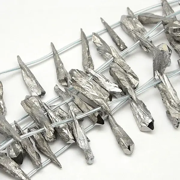 Electroplate Gemstone Natural Quartz Crystal Beads Strands