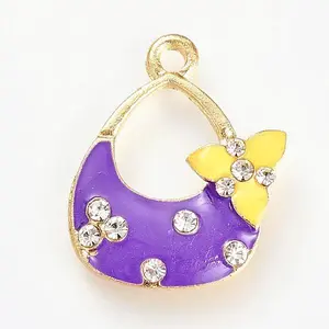 Enamel Style Alloy Rhinestone Pendants
