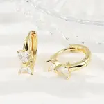 Bowknot Brass Micro Pave Clear Cubic Zirconia Hoop Earrings