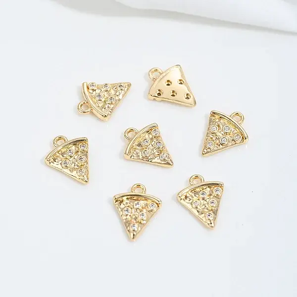 Brass Micro Pave Cubic Zirconia Charms