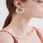 1 Pair Stylish Stainless Steel Fever Hoop Earrings