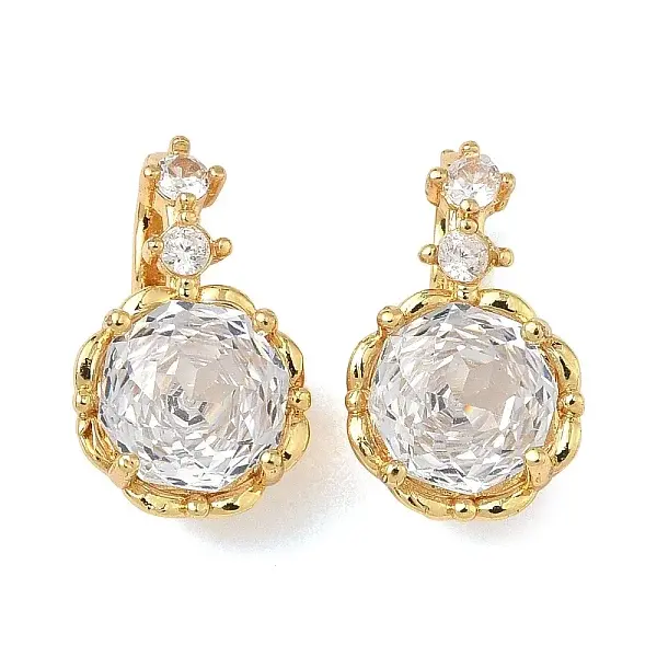 Brass Micro Pave Cubic Zirconia Fold Over Clasps
